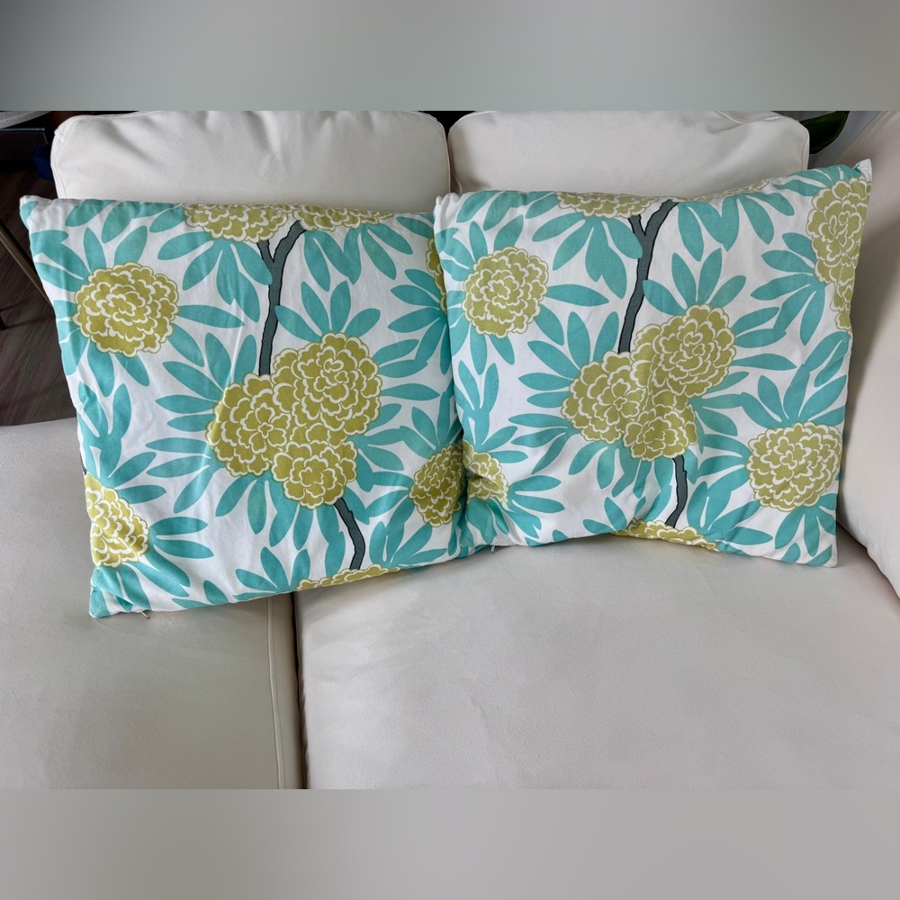 Two Caitlin Wilson Floral Accent Pillow Covers